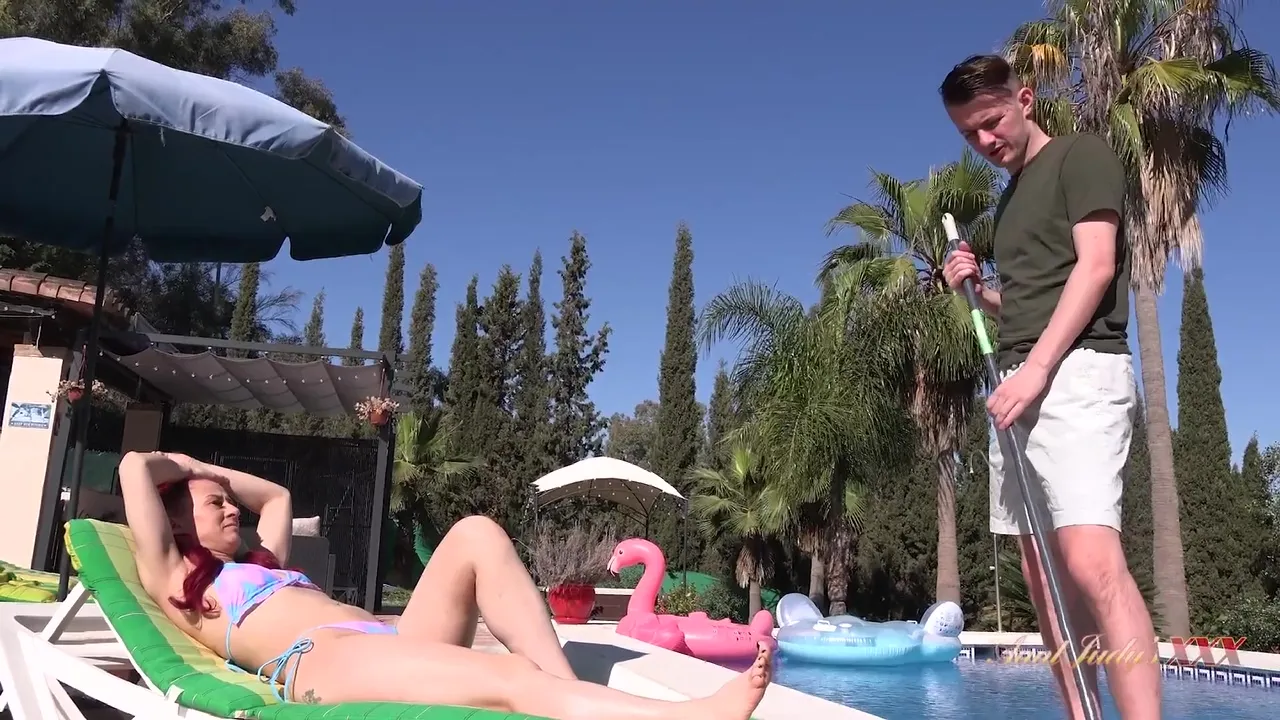 Horny Redhead Milf Firegirl Sucks & Fucks The Pool Boy