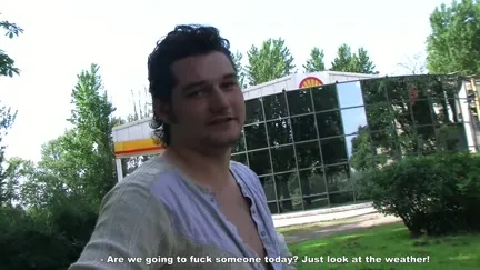 slut sucks in the car in front of everyone