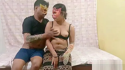 indian desi bhabhi with her husband in risky indoor bedroom sex