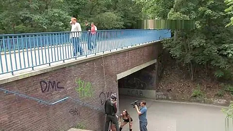 Slave takes bondage tour in public