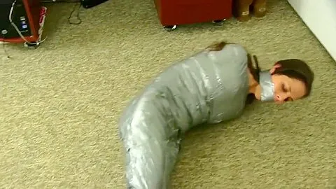 Cali Logan In Duct Tape Mummification With