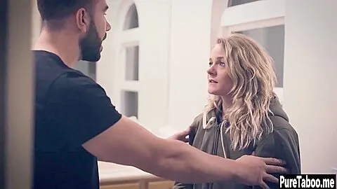 Crazy blonde MILF tricked naive guy after he seen her