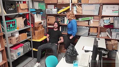 Lonely MILF security punish fucks a problematic guys cock