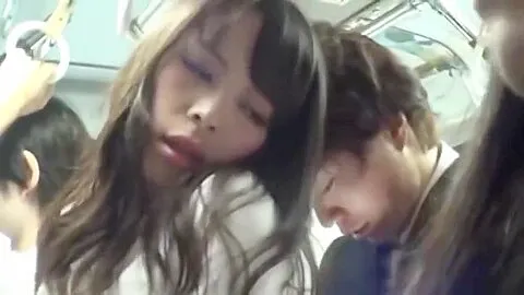 Japanese in Black Pantyhose Fucked in a Public Bus