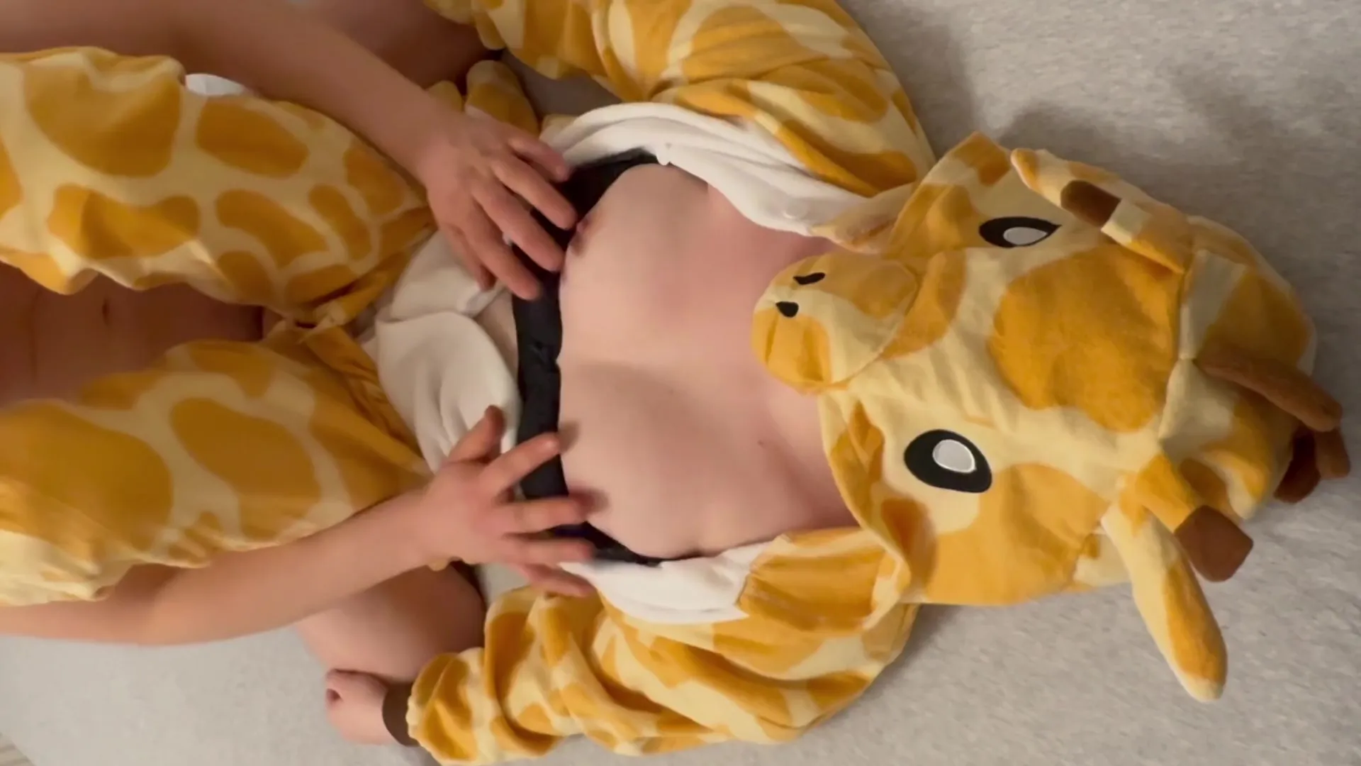 Dolly Little In 18 Year Old Girl Ripped Her Onesie Pyjama For Me