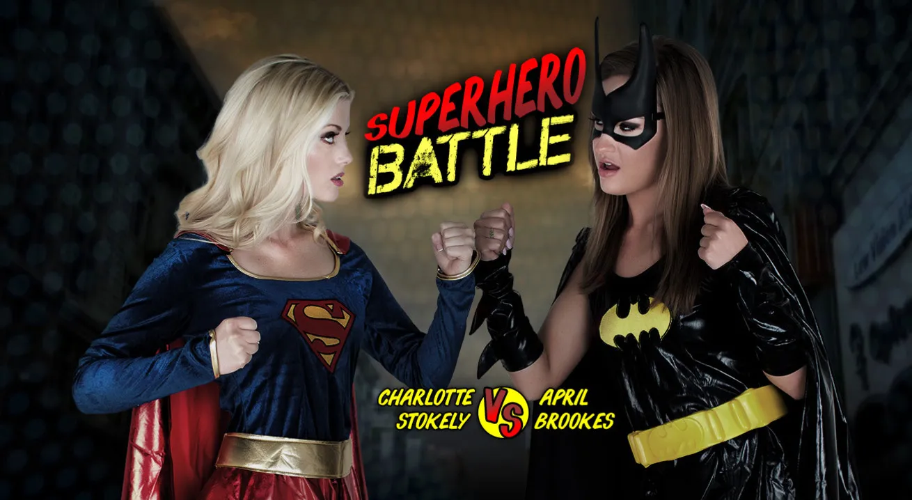 April Brookes Charlotte Stokely in Superhero Battle - WankzVR