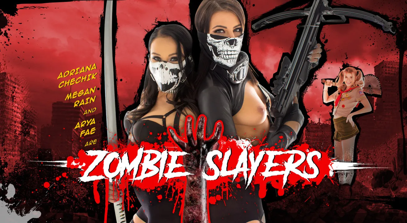 Adriana Chechik Arya Fae Megan Rain in Zombie Slayers - WankzVR