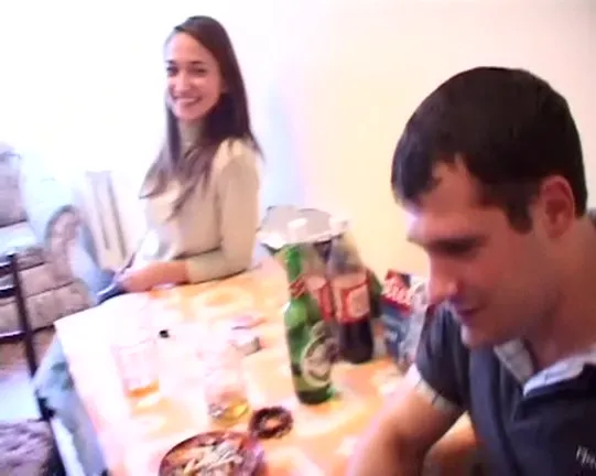 Exposed college beauty giving head and getting hawt bawdy cleft take up with the tongue