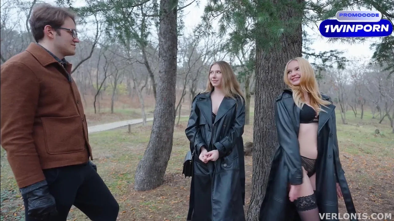 Two Exhibitionist Girls Showed Off Their Hot Bodies And Seduced A Passing Stranger