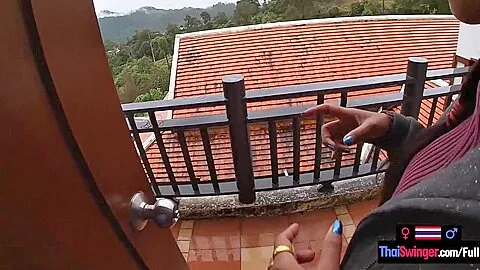 Amateur teen couple travels and fuck somewhere in the mountains of Thailand