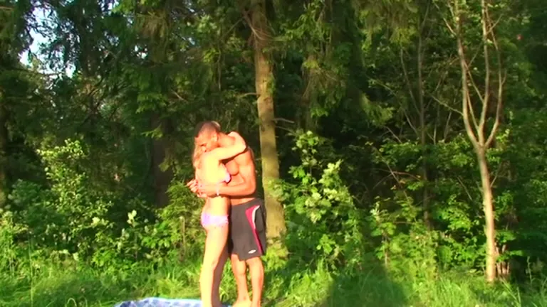 Foursome of hawt students 18+ fucking on the forest glade