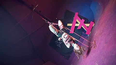 Bondage Suspension For Tattoo Dreadlock Girl - Private Bdsm Shibari Sesion