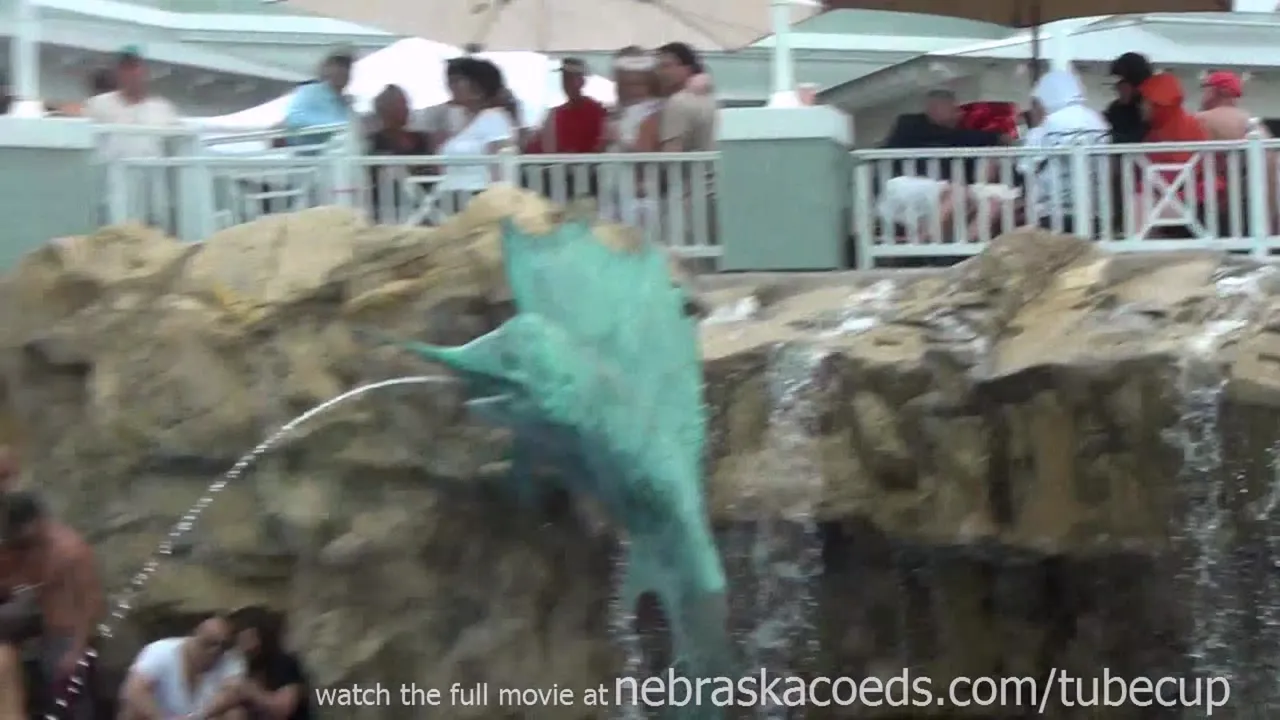 this tropical resort pool party is just warming up