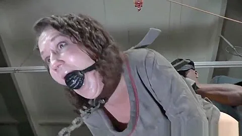 Doggystyled restrained sub gets pussytoyed