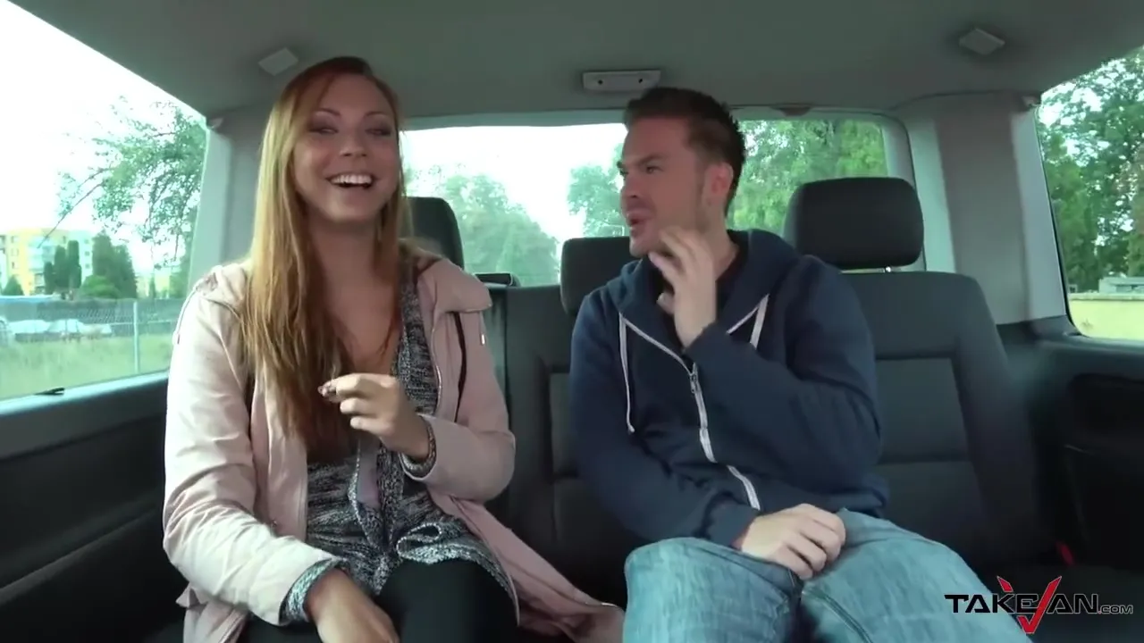 Redhead Amateur Cutie Gets Nailed From Behind In Van