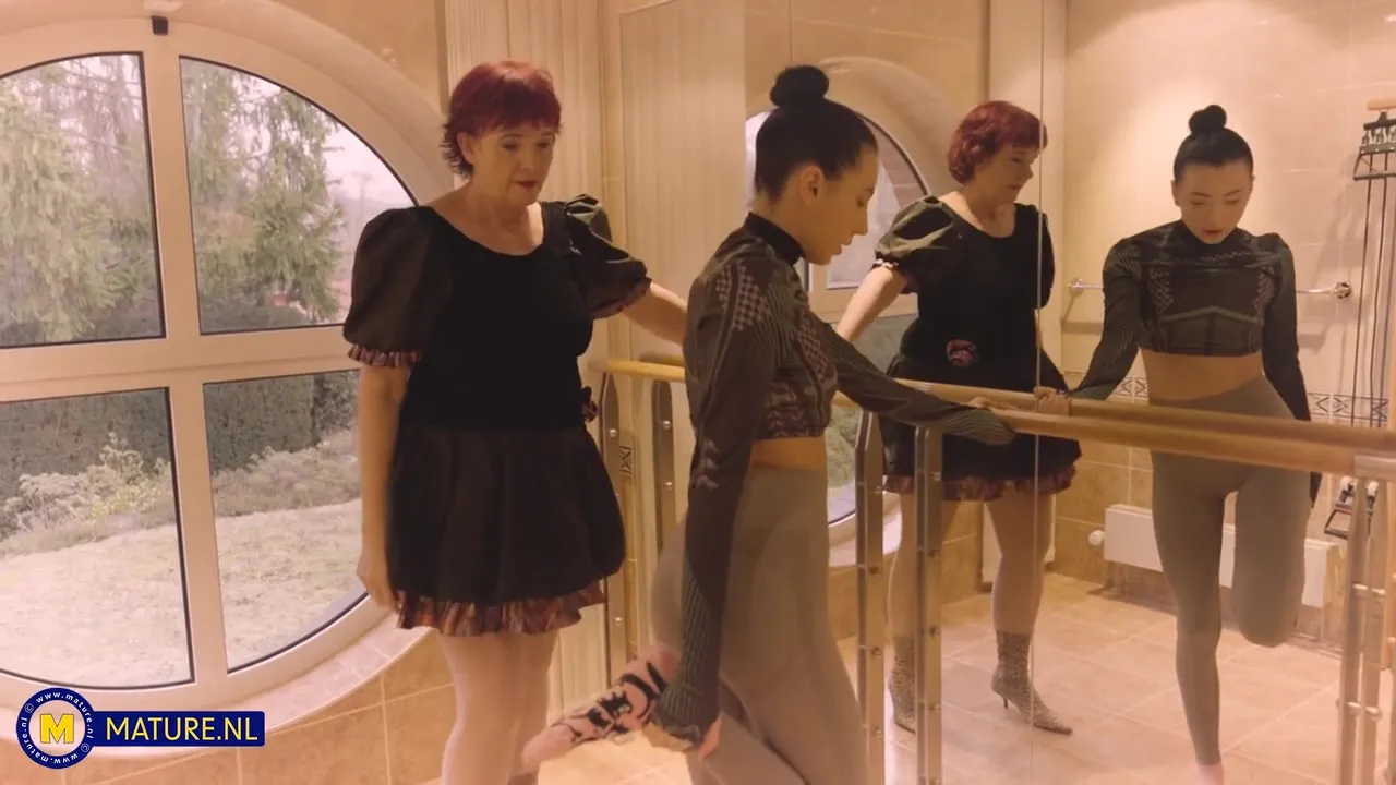Veri, The Granny Ballet Teacher Is Back With A New Young Lesbian Student 18+ To Please Her Hairy Pussy - Mitzi X