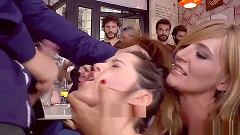 Mistress made babe fuck in public bar