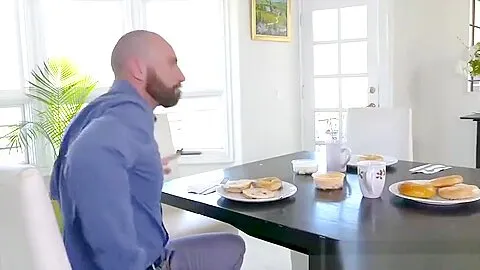 Under the table footplay at the family dinner