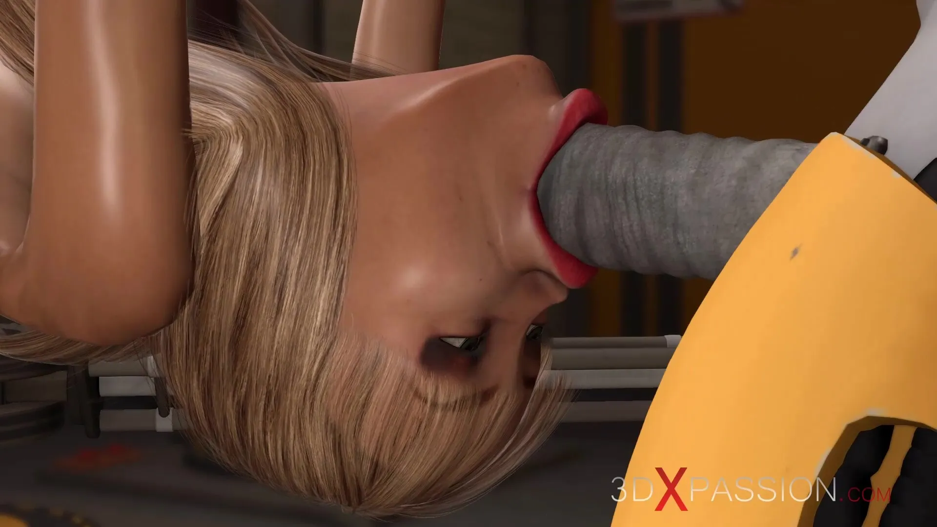 Lesbian sex in Area 51. A horny blonde gets fucked by a female android