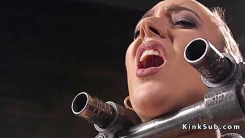 Slave In Bondage Device Gets Head Shaved