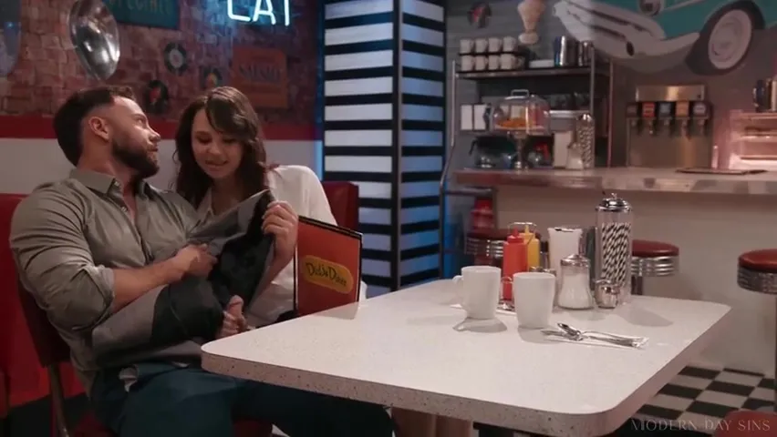 Liz Jordan Sneaking Around At The Diner