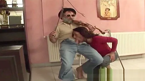 Violin playing amputee is seduced onto some steamy action