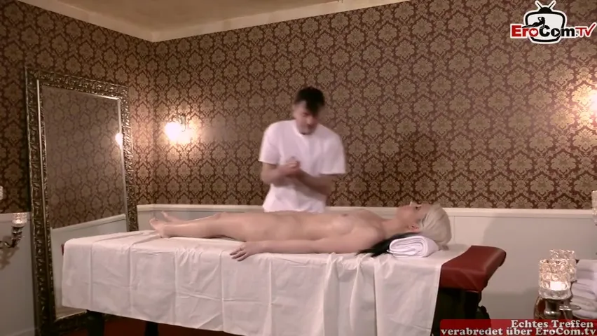 Sexy Blonde Woman Oiled Up For The Sex Massage