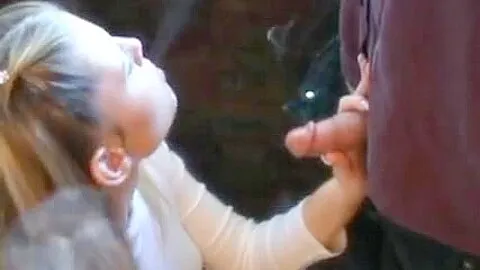 Sensual Young Blonde Babe Knows How To Smoke And Suck A Dic