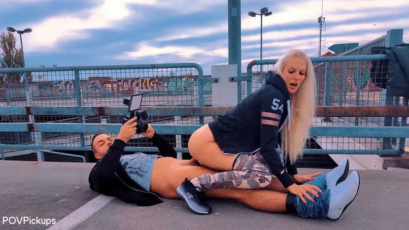 Cam Angel & Andy Star in Filthy Car Park Fuck With Blonde Silicone Chick - KINK