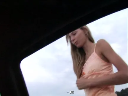 Youthful hotty showing breasts in the forest