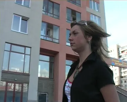 Titted golden-haired pair drilled in the woods