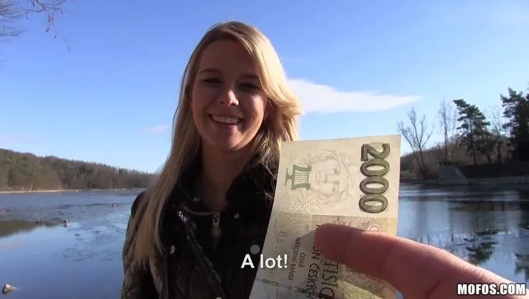 Euro Blonde Bangs Outdoors