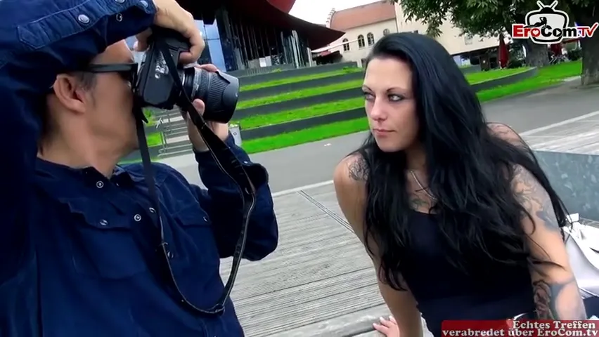 Black Haired Tattooed Slut Picked Up For Sex On The Street