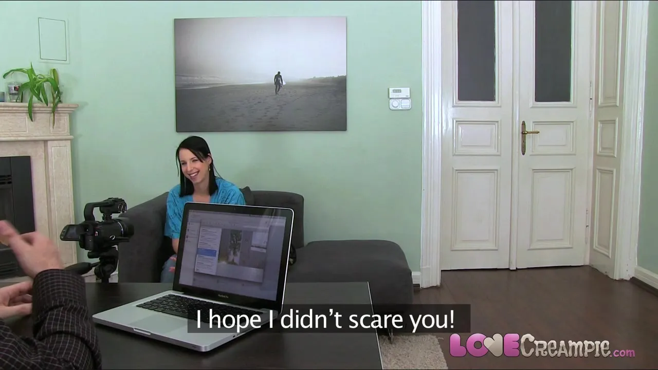 Love Creampie: Young amateur with huge tits gets messy casting creampie