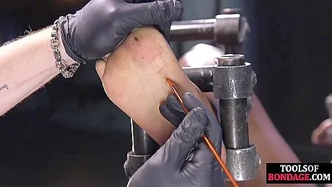 Bdsm Sub Ebony Suffers Feet Torment In Predicament Bondage