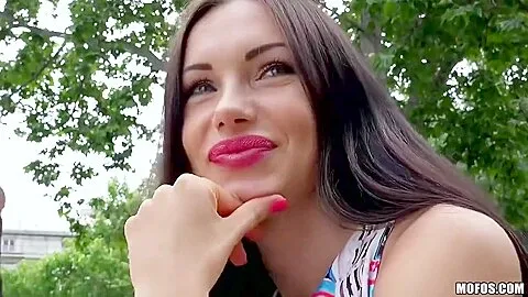 Russian Brunette Fucks Outdoors - Sasha Rose