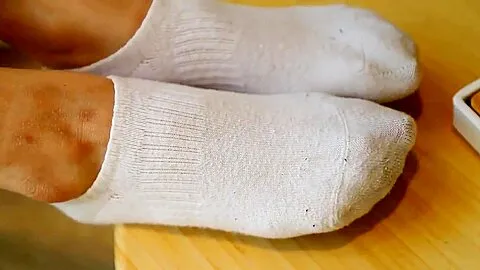 Chinese white socks and bare feet TK