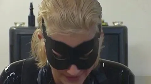 Masked Blonde Milf In Latex Works Her Sweet Lips On A Cock