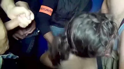 Pantyhose slutwife takes 70 men in anal bukkake