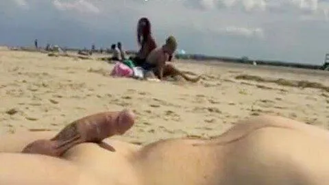 Beach dickflash #10 with cumshot