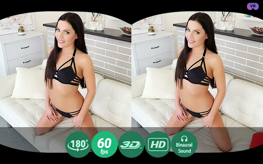 Eveline Dellai in Brunette Plays With Herself - TMWVRNet