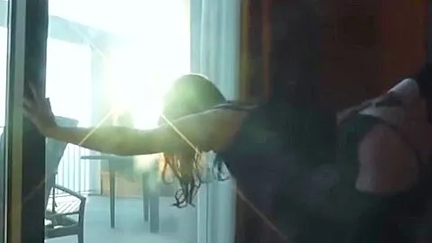 Italian girl - painful anal fuck at the window