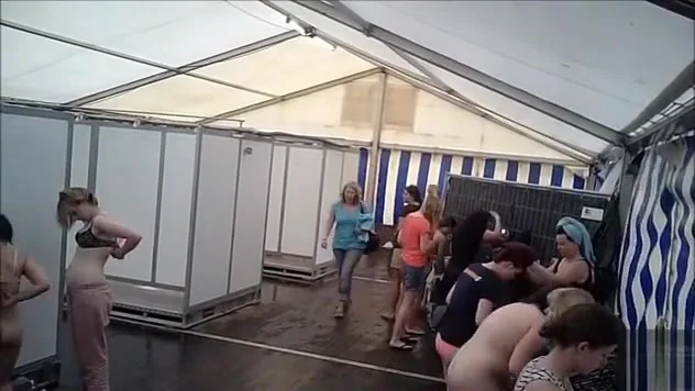 Naked actresses in public shower cabins