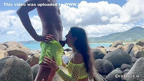 Young Couple Fucking Hot On A Public Beach Overlooking The Sea