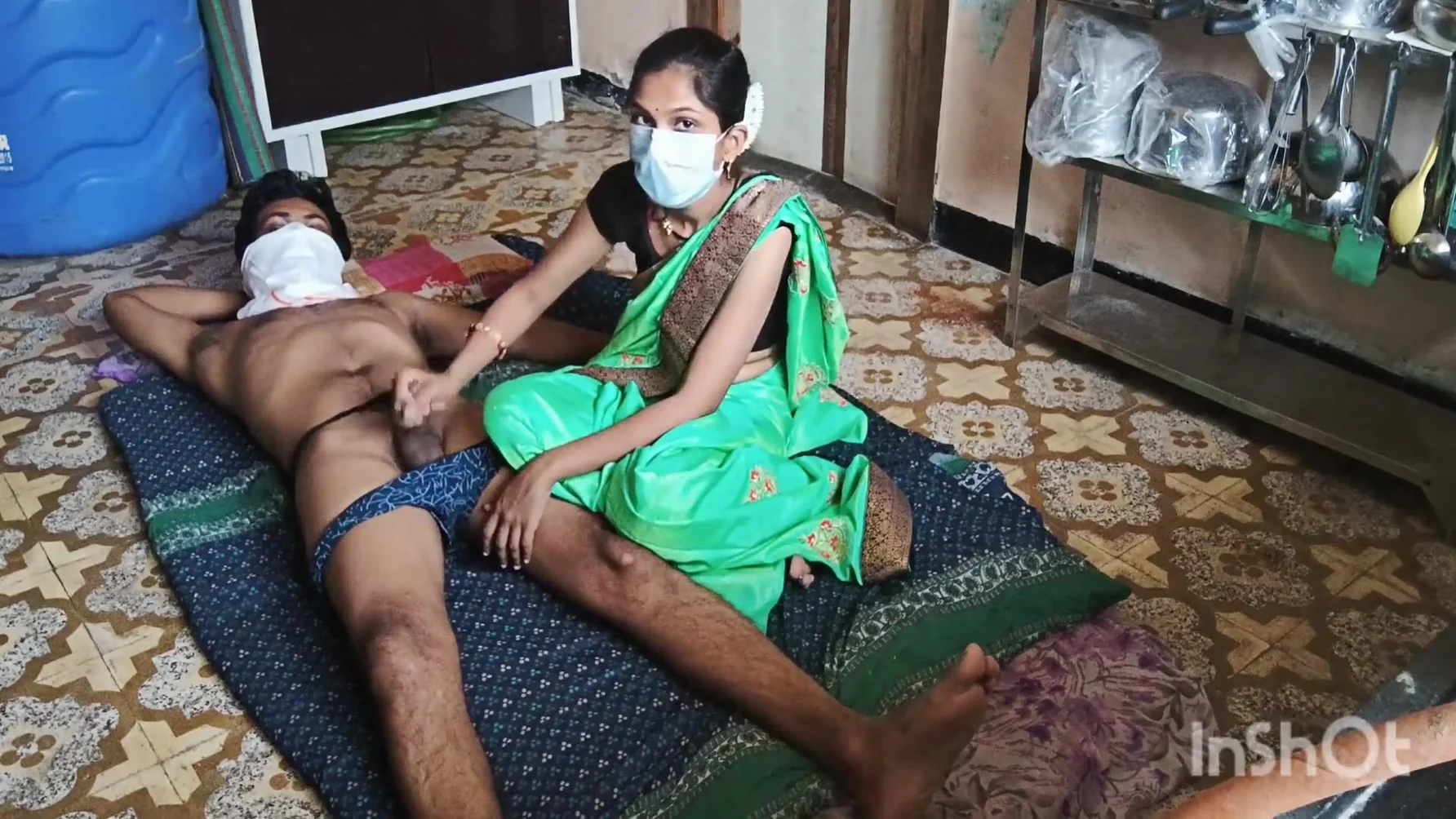 Shivani In Green Saree Getting Ready. Uncut Full Video