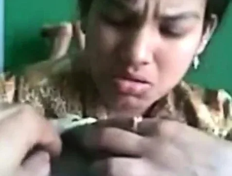 Desi girl eating big Indian cock
