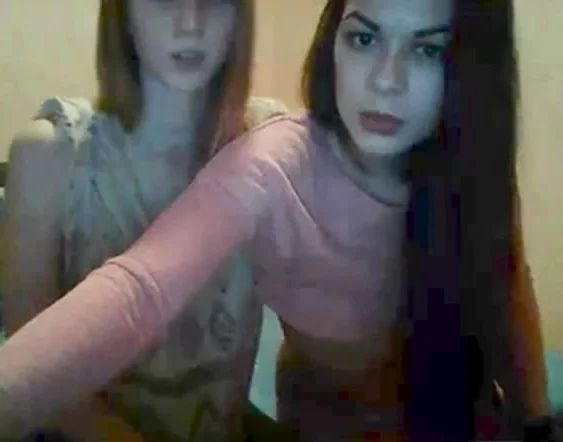 Two Girls kissing on Webcam