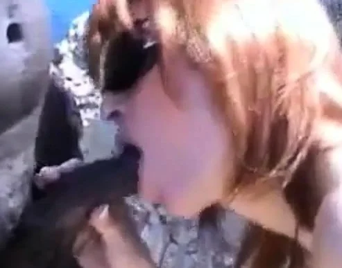 Couple black and white fucking at the beach