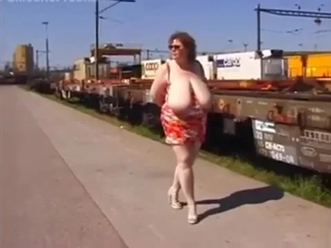 Huge tits out in public