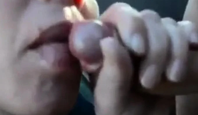 Mouthful of cum for girl next to car in park!